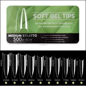 Soft Gel Tips Medium Stiletto (500'li)