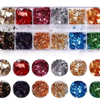 Kırık Folyo Süsleme Nail Art