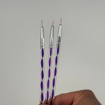 Kalıcı Oje İnce Nail Art Fırça Seti 3'lü